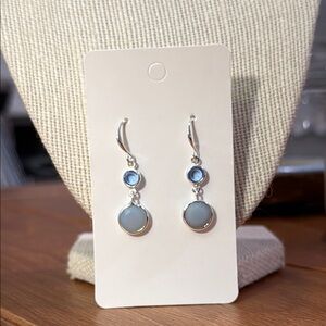 Elegant Silver and Blue Drop Earrings